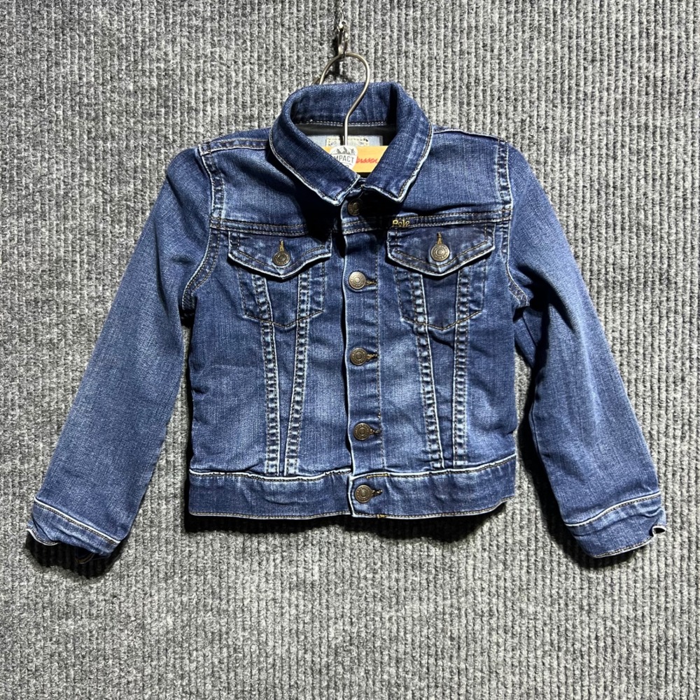 Polo Ralph Lauren Denim Jacket Kids 4T Blue Classic Trucker Jean Jacket Coat